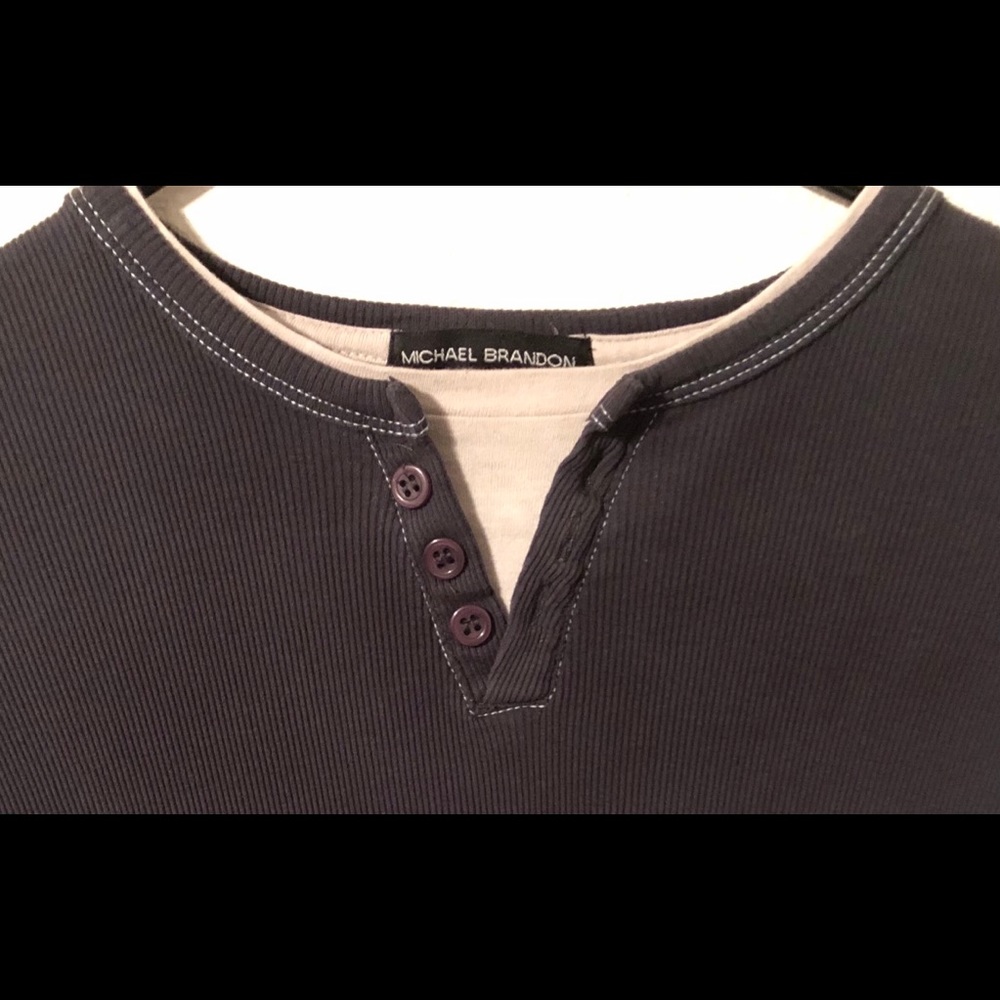 Michael Branden faux 2fer long sleeve thermal